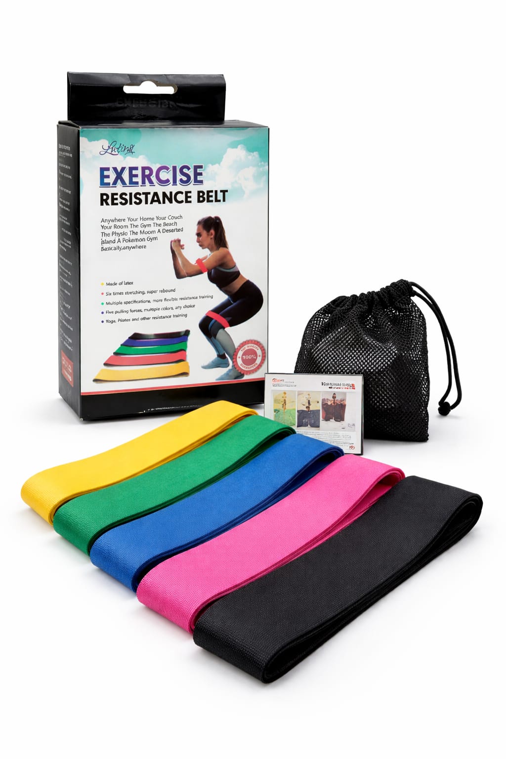 Fitness Resistance Bands Set Stoff Trainingsbänder für Beine und Po Training